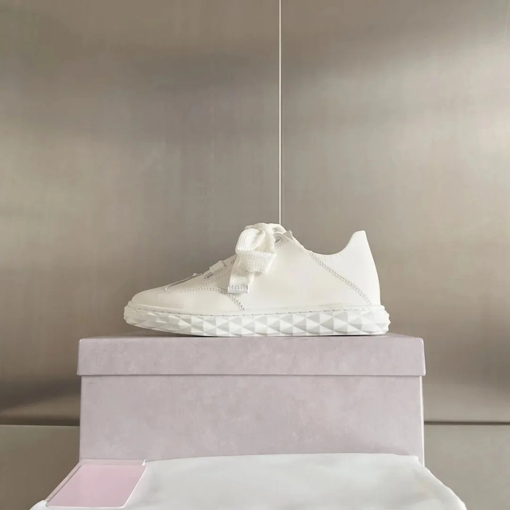 Women's Shoes Light Flex Leather Trainers Diamond Fashion Sneakers