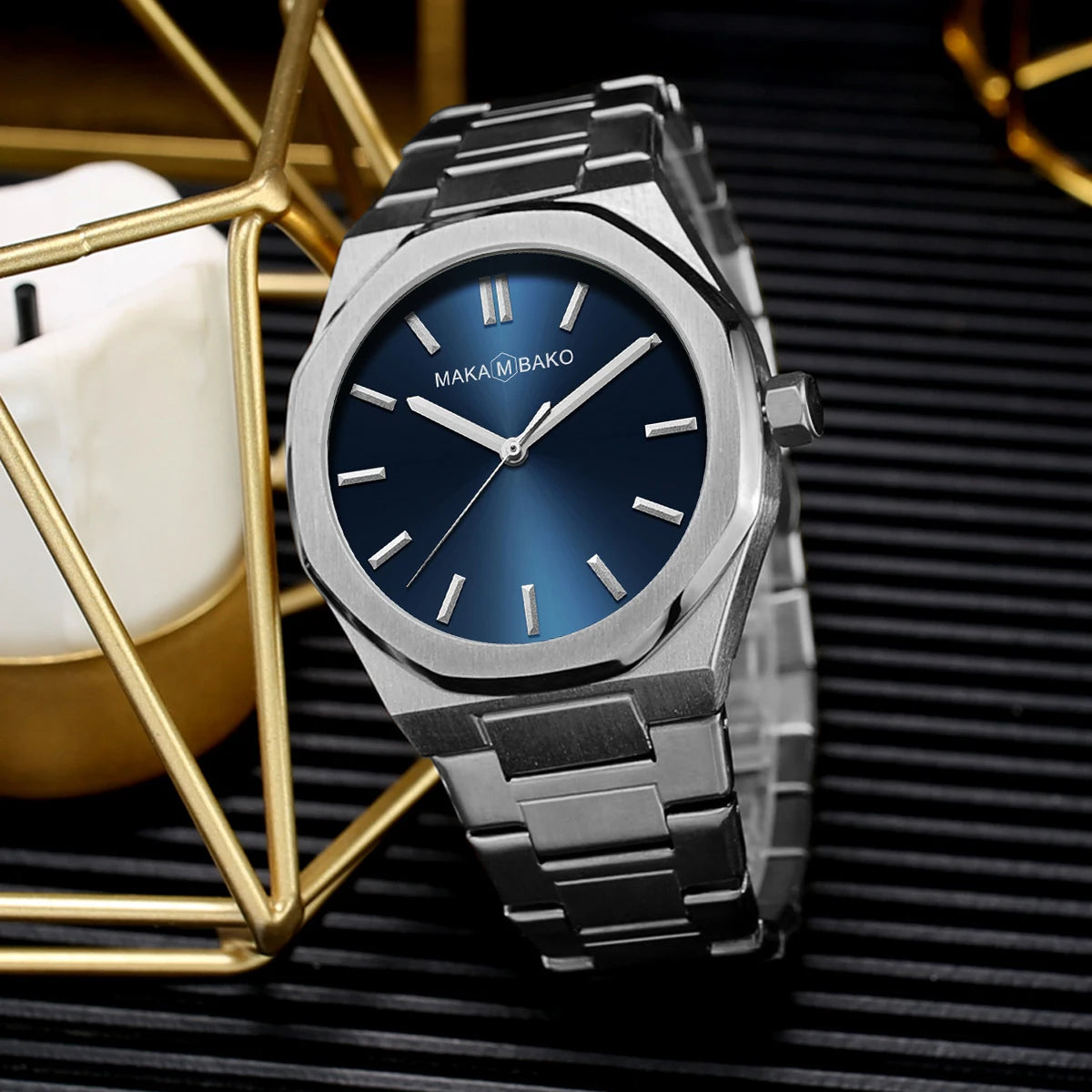 Black Mens Watch With Original Japanese MIYOTA 2035 Quartz Movement 40mm Business Style Stainless Steel 3Bar Watch for Men reloj