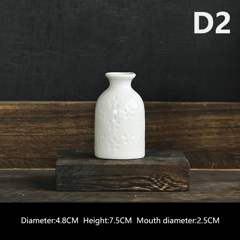 Ins Ceramics Flower Vase Nordic Hydroponics Vases Creative Room Decor Mini Flower Plant Bottle Pots Table Ornament Colorful Vase