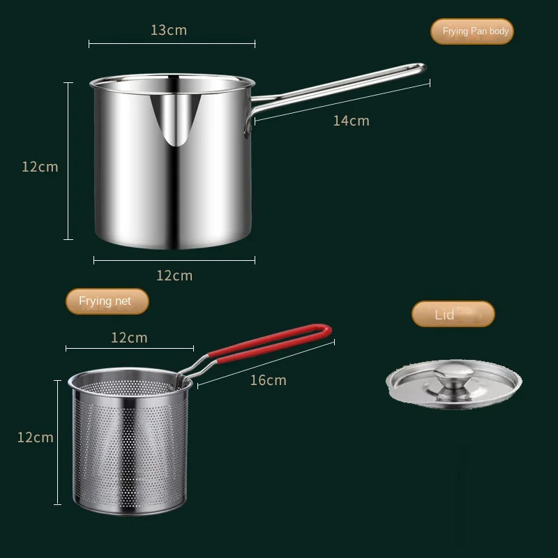 Cooking Pan With Filter Basket Stainless Steel Deep Fryer Multifunctional Small Pot Pasta Pot Kitchen Cooking Tools