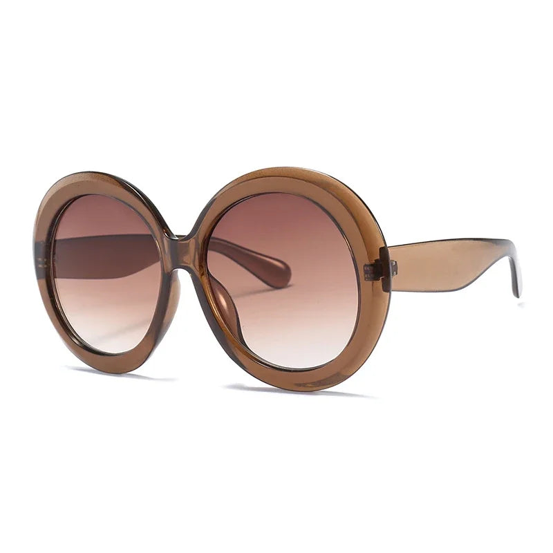 Unisex Big Round Sunglasses Women 2023 New Fashion Retro Oversized Sun Glasses Vintage Gradient Black Shades Luxury Eyewear