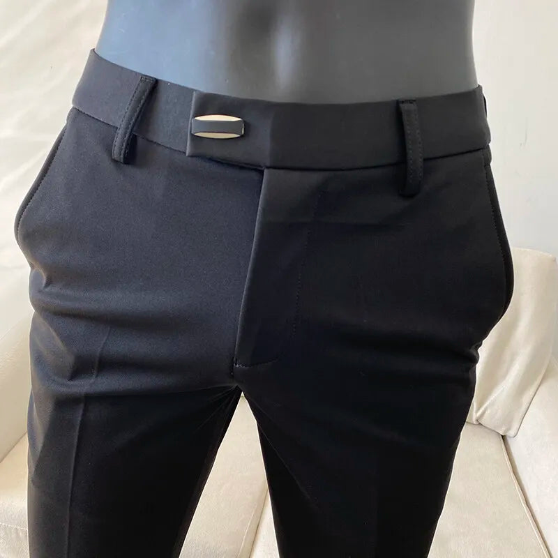 Men Dress Pants 2025 Autumn New Suit Pants Solid Business Casual Straight Slim Fit Trouser Formal Pantalones Hombre Men Clothing