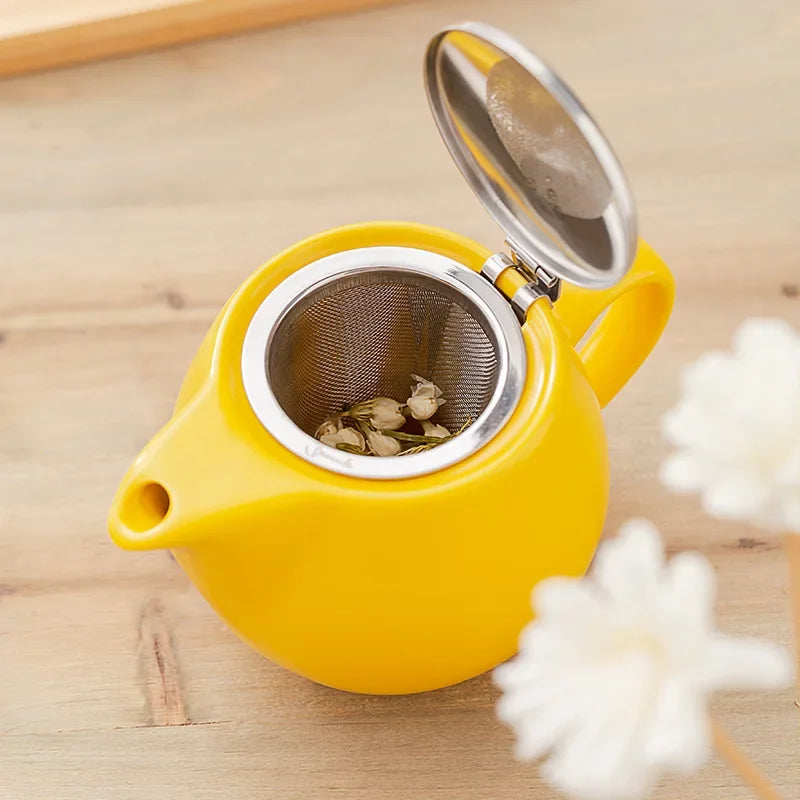 350ml Mini British Ceramic Pot with Filter Handbrewed Coffee Pot Appliance Set Large Portable Teapot Afternoon Christmas Gift