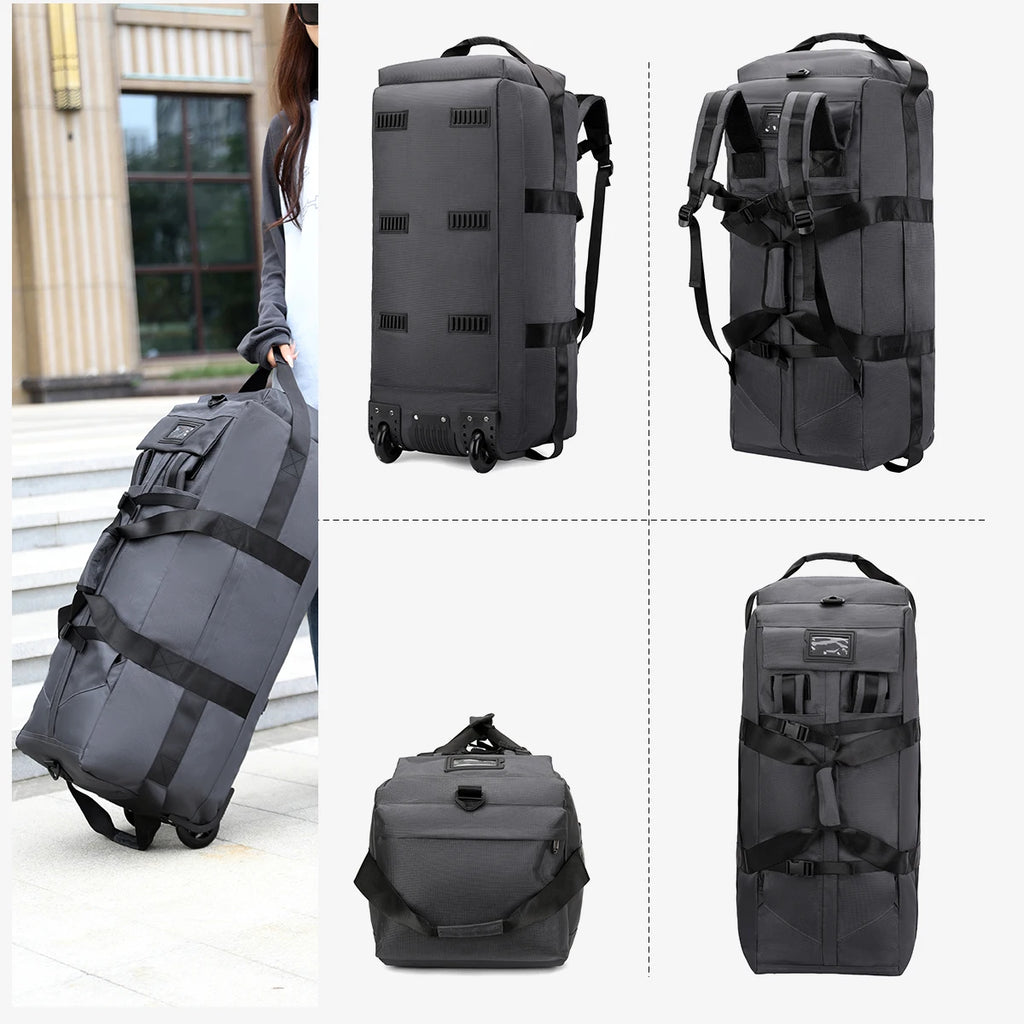 Travel Bag, Large-Capacity Handbag, Portable Outdoor Hand Luggage, Roller Travel Bag, Convenient and Practical Unisex Duffel Bag