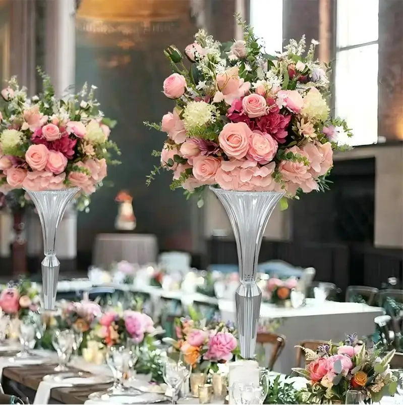 10pcs Modern Acrylic Flower Stand - Clear Vase for Wedding Table Centerpiece, Personalized Home Decor, Party Decoration