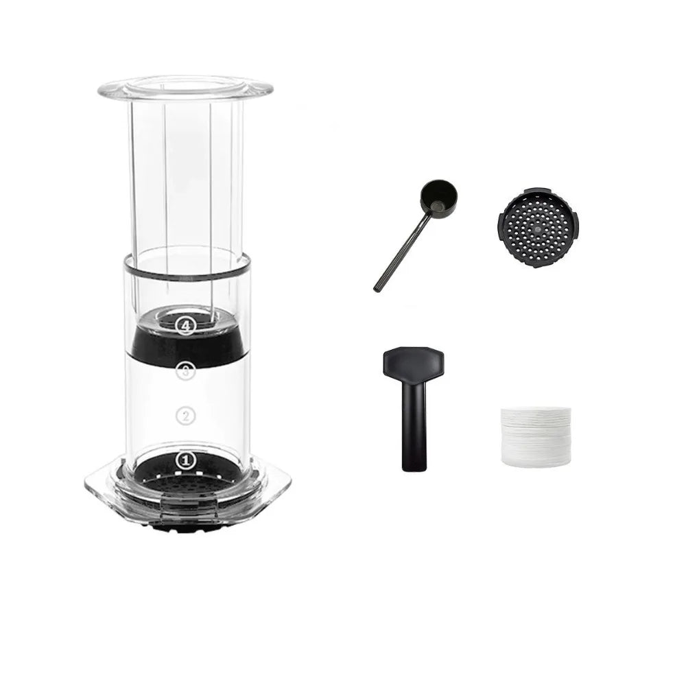 Share Pot Portable Coffee Kettle French Style Anti-slip Press Coffee Pot Transparent Light Weight Hand Pour Coffee Maker Outdoor