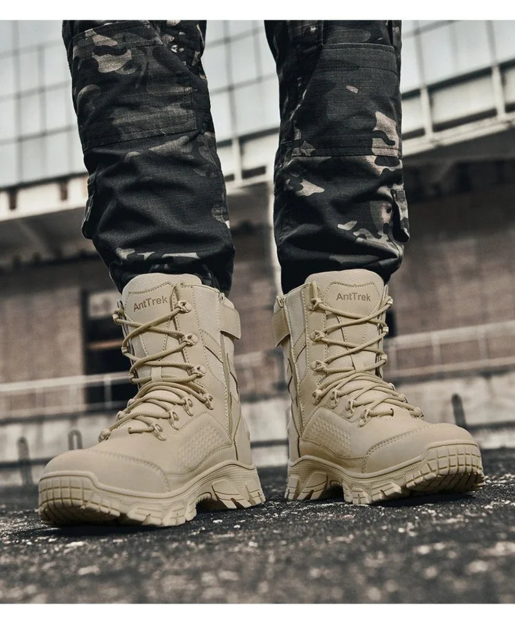 Hiking Shoes Men Outdoor Anti-slip Breathable Comfortable Casual Sports Shoes Men Thick-soled Shock-absorbing Combat Boots Men