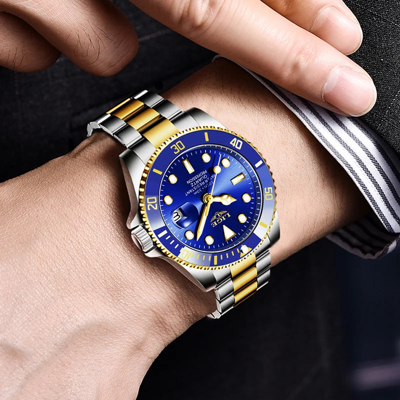 LIGE Top Luxury Watches For Men Fashion 30M Waterproof Luminous Date Quartz Wristwatches Casual Business Mens Watch Roloj Hombre