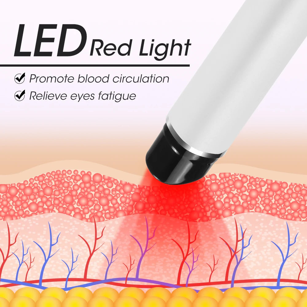 EMS Eye Beauty Device Heat Vibration Eye Massager Anti Dark Circle Remove Eye Bags Red Light Therapy Face Lift Wand Massage Pen