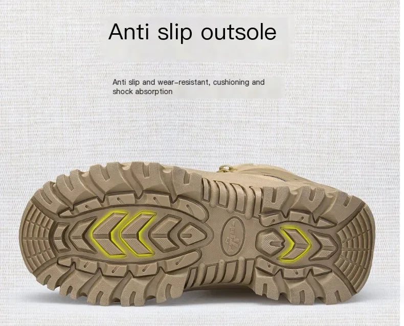 Hiking Shoes Men Mid-top Outdoor Thick-soled Ankle Boots Men Comfortable Breathable Anti-slip Casual Sports Shoes Sneakers Men