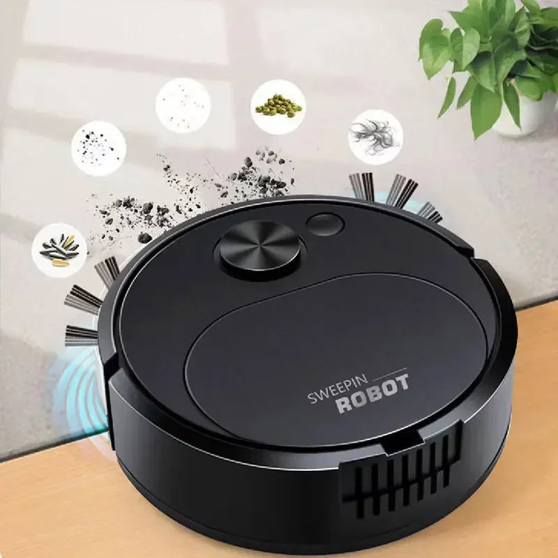 Wireless Robot Vacuum Cleaner 3-in-1, Intelligent Floor Sweeping Machine for Home Office