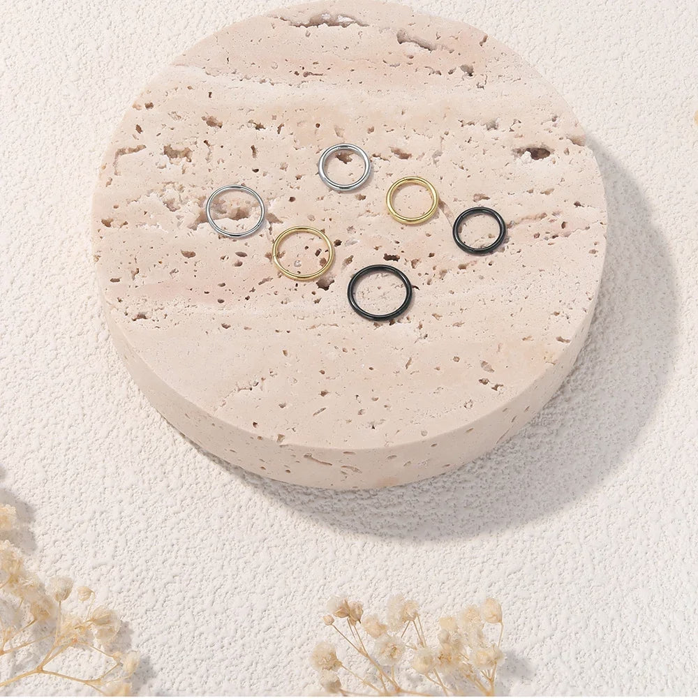 2/8PCS Seamless 316L Stainless Steel Nose Ring Hoop Earrings for Women Men Septum Helix Tragus Ear Piercing Jewelry Tiny 6-12mm