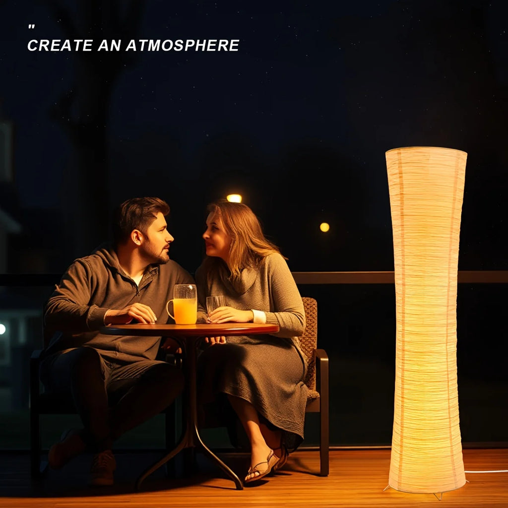 Soft Light Floor Lamp, 42 Inches High, Modern Minimalist Design, LED Soft Light With Warm Light 3000K, Paper Lamp Shade