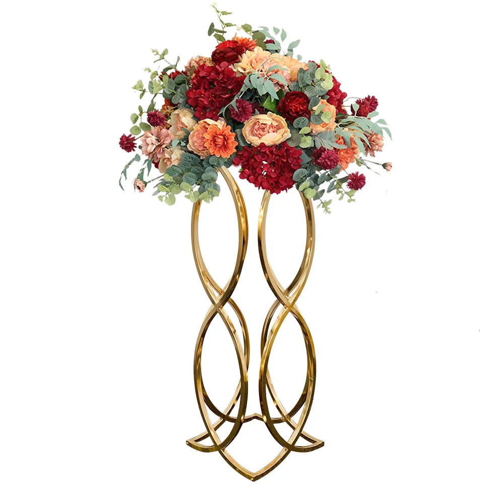 New Metal Vase Trumpet Shape Wedding Table Centerpiece Event Road Lead Flower Vases For Wedding Party Home Decoration