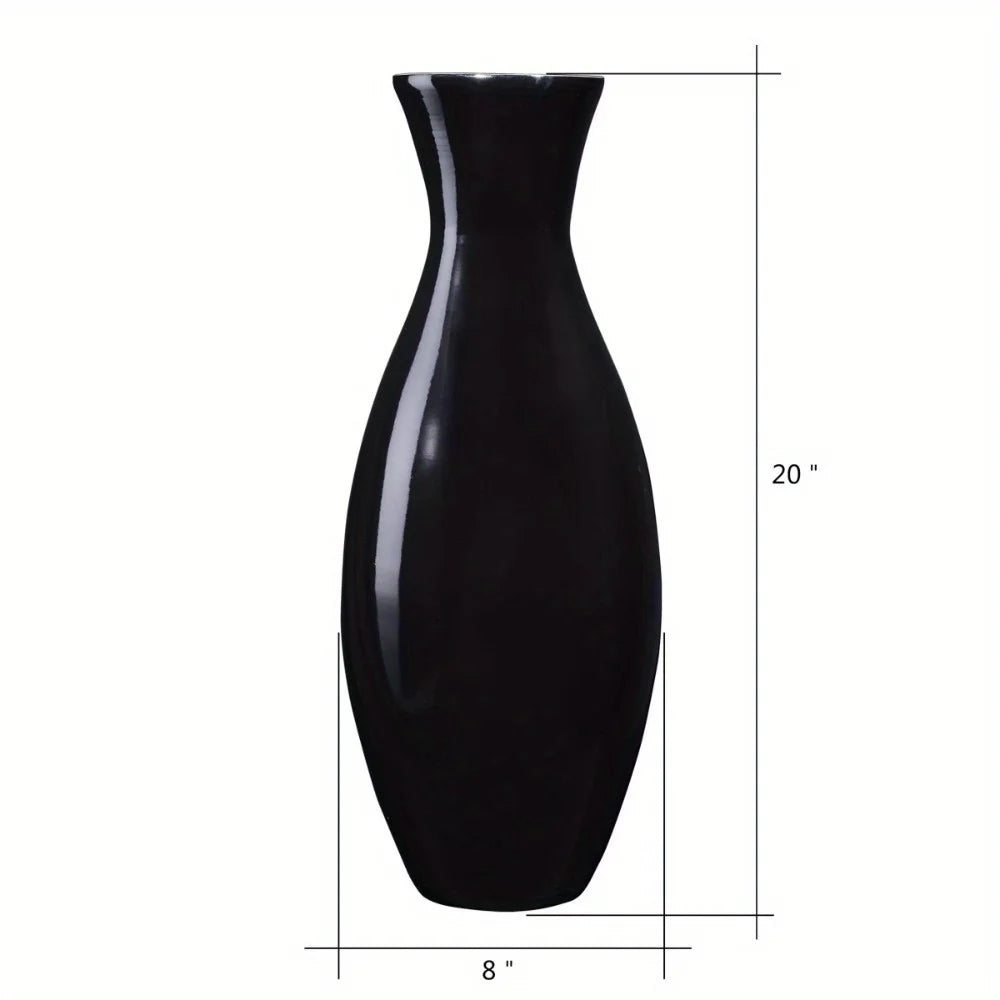 Handcrafted 20-Inch-Tall Sustainable Bamboo Floor Vase (Black)