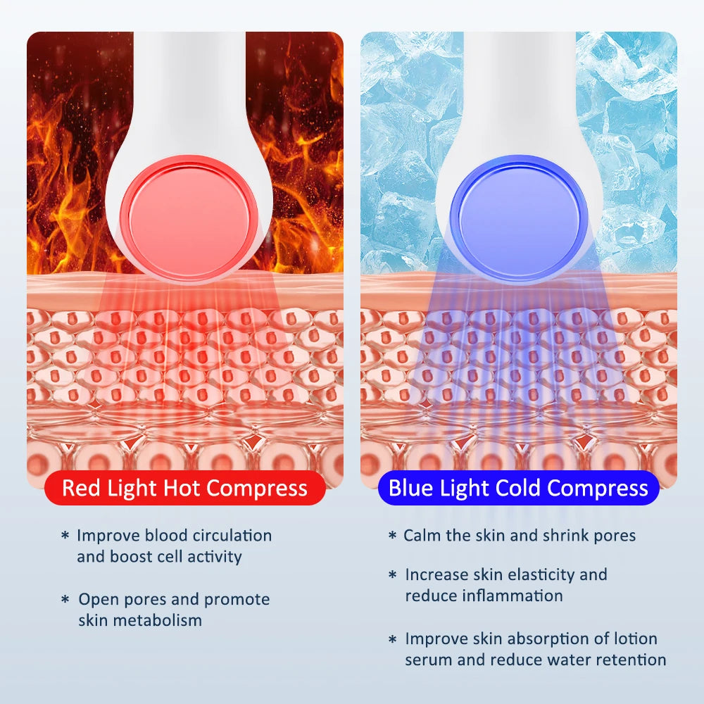 Heat Cold Face Beauty Device 2 LED Lights Modes Electric Lifting Tightening Eyes Neck Double Chin Massager Skin Care Facial Tool