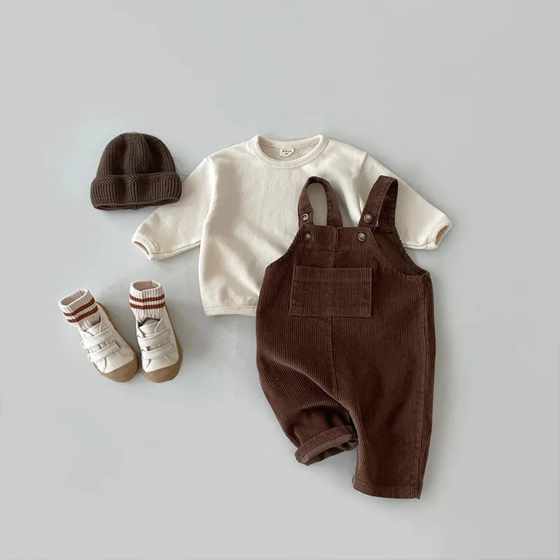 Newborn Clothes Boy's Corduroy Jumpsuit 2023 Autumn Winter Jumpsuits Baby kids clothes Girl's romper Casual Bib Pants Overalls