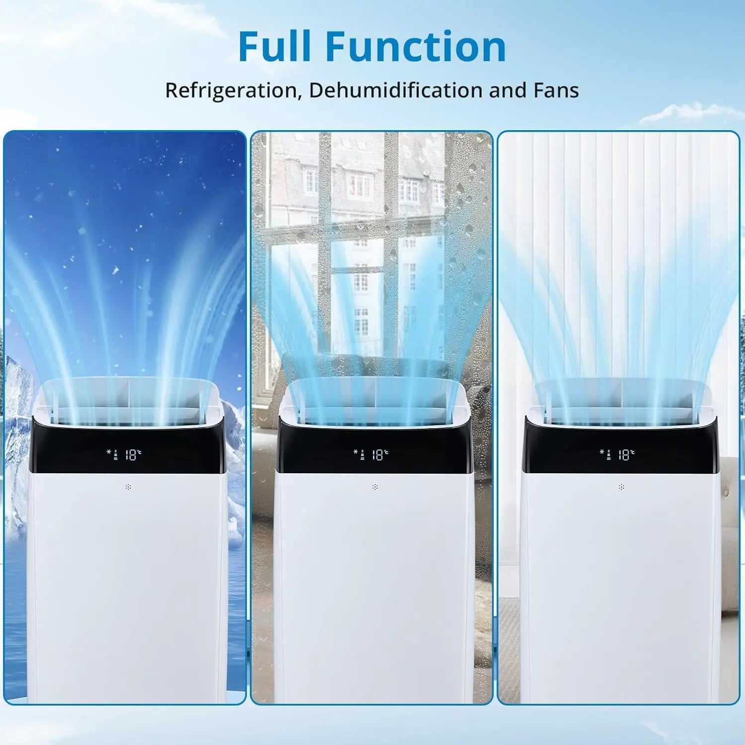 Portable Air Conditioner 14000BTU with Sleep Mode Auto Swing with Cooling Dehumidifier Fan Modes for Bedroom Office Living Room