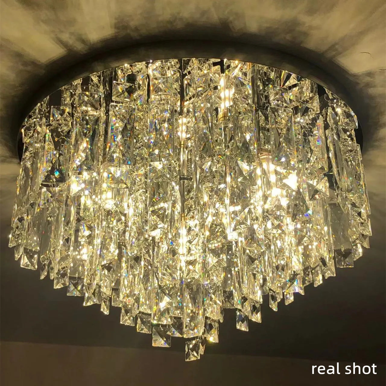 Modern Bedroom Crystals E14 Ceiling Lamp Lustre Lamp Steel Led Ceiling Lights Art Deco Led Chandelier Lighting Fixtures Lamp