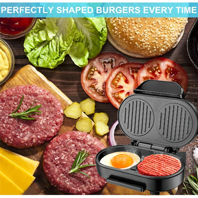 ABKJ-Hamburger Maker  Multifunction Double Round Burger Press Patty Maker   For Egg Stuffed Burgers Beef Burger  US Plug