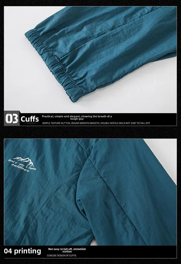 UPF100+ Men Summer Windbreaker Zip Pockets Uv Sun Protection Jackets Breathable Ultra-light Clothes Outdoor Skin Thin Coats Camp