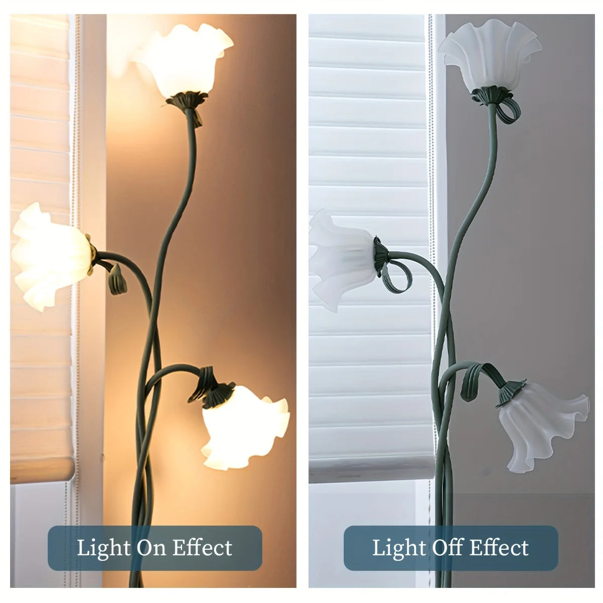 Decorative Adjustable Arm Floral Floor Lamp, American Retro Garden Light Net Red Creative Atmosphere Personality Bedroom Light