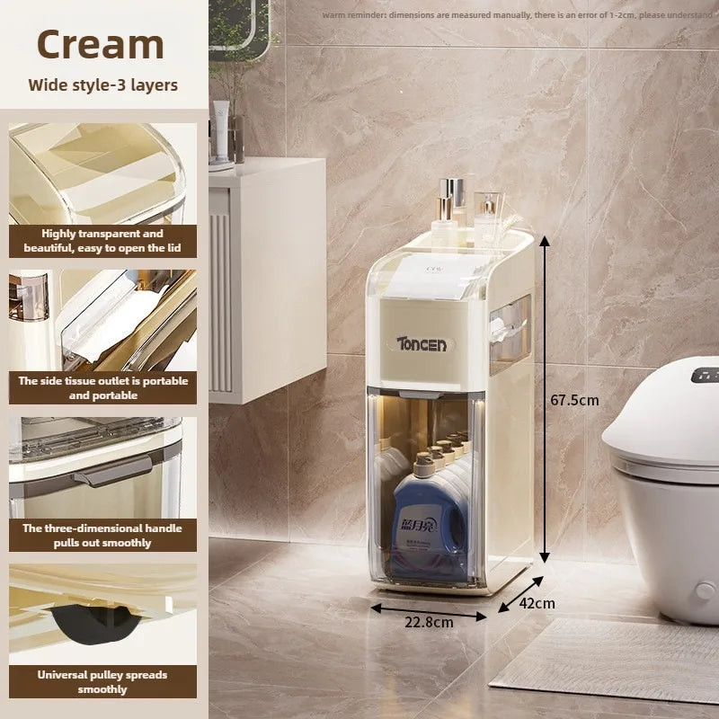 Bathroom crevice cabinet, bathroom living room storage cabinet, multifunctional storage cabinet, storage rack, large capacity