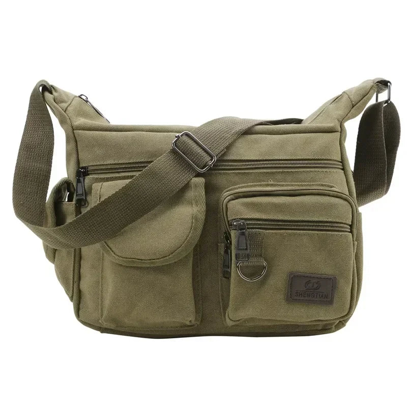 Heren Casual Sling Bag Messenger Crossbody Schouder Unisex Reizen Outdoor Vintage Tassen
