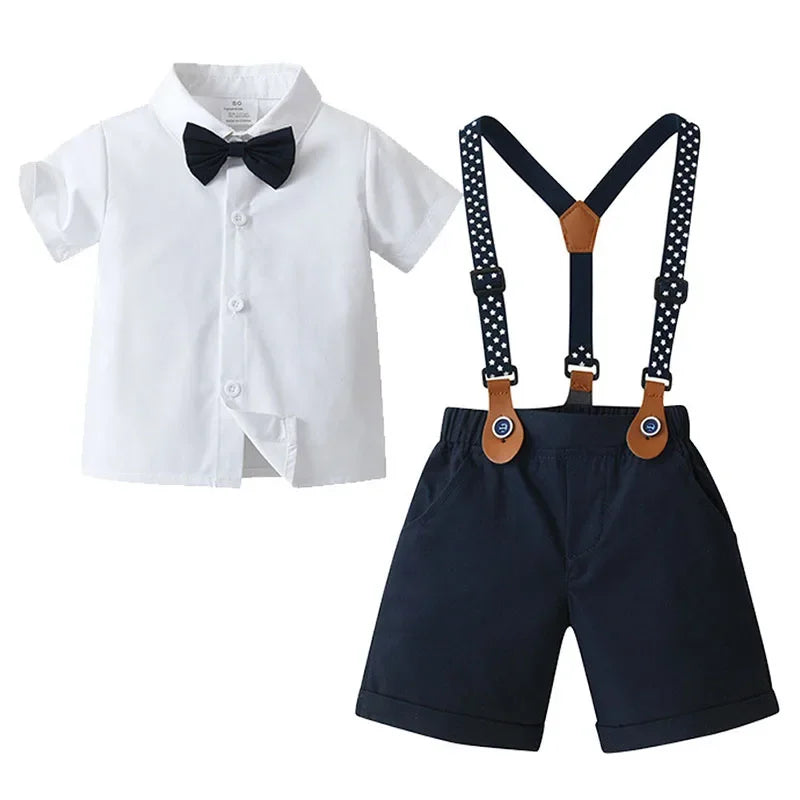 Baby Boy Clothes Sets Formal Suit Boys Long Sleeve Shirt Vest Trousers 3Pcs Sets Children Gentleman Birthday Party Clothing 1-6Y