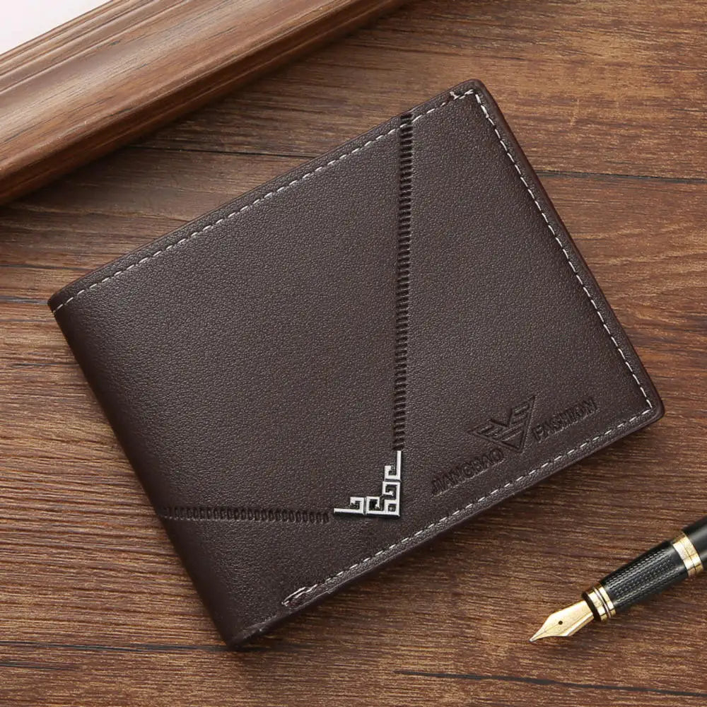 Men Short Pu Leather Wallets Vintage Thin Male Credit Card Holder Black Small Money Purses large capacity card holder Bag