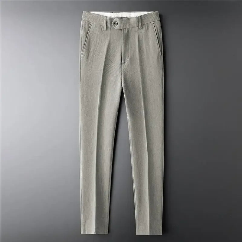 Draped Fluid Straight Trousers for Men Harem Pants Man Suits Suit Luxury Fabric Fashion Formal Thin Casual High Quality Dress Up