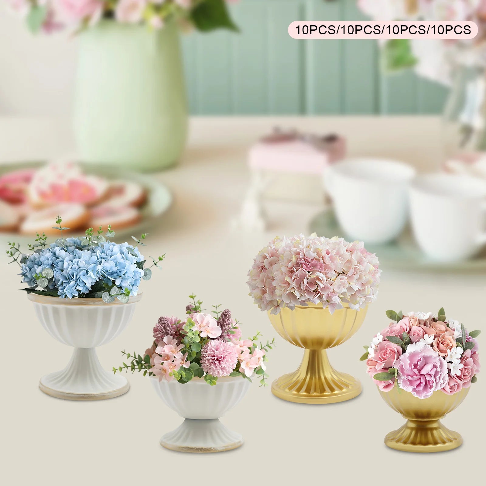 10PCS Vase Metal Wedding Flower Vase For Party Christmas Home Table Decor Vase