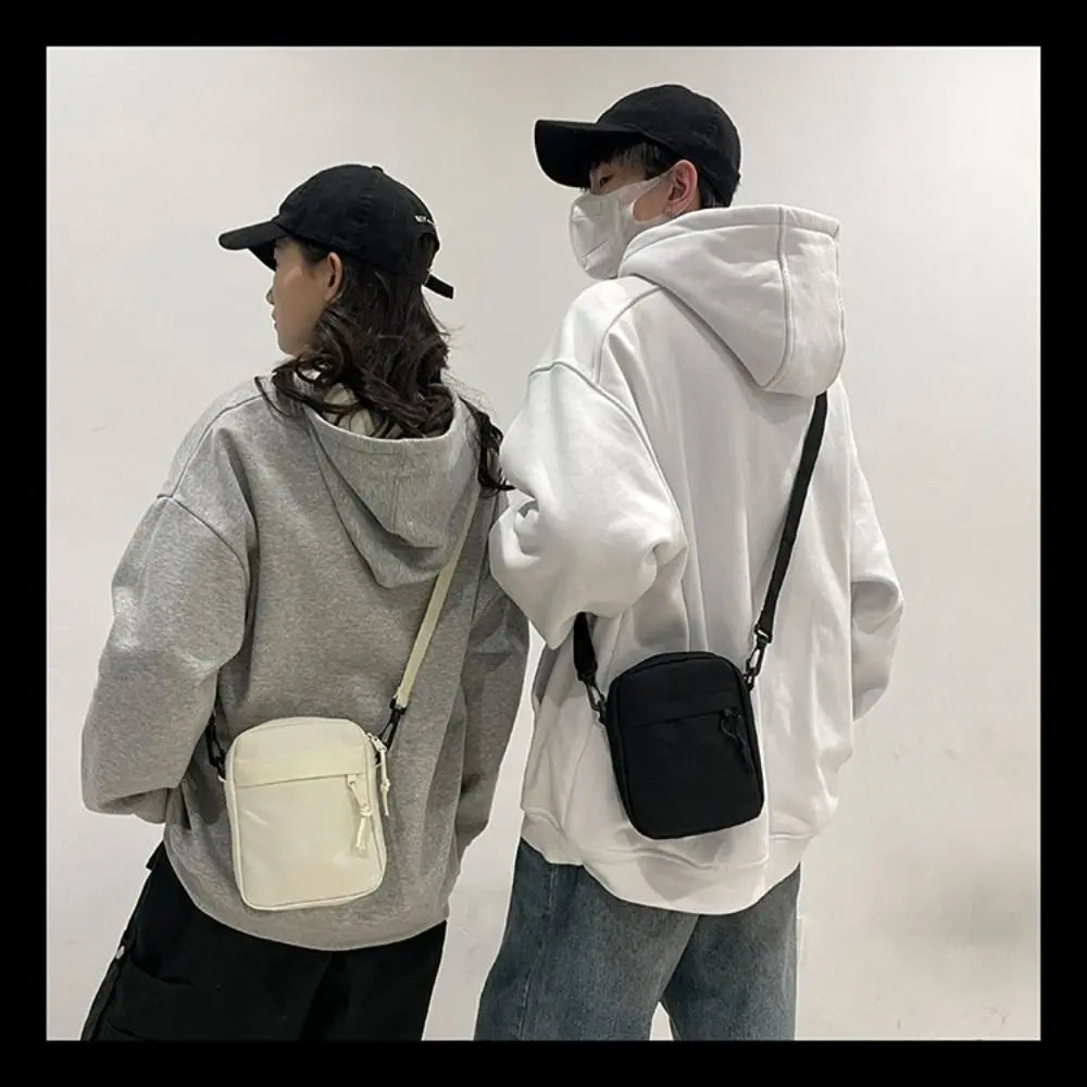 Black White Khaki Crossbody Bags High Quality Oxford Cloth Minimalists Tote Bag Long Shoulder Strap Travel Storage Men Women