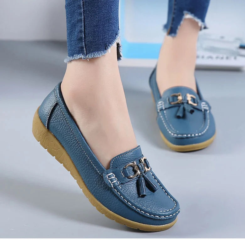 Woman Shoes Low Heels Casual Shoes Women's Loafers Slip On Flat Shoes Mocassins Femmes Comfortable Footwear Women Flats White