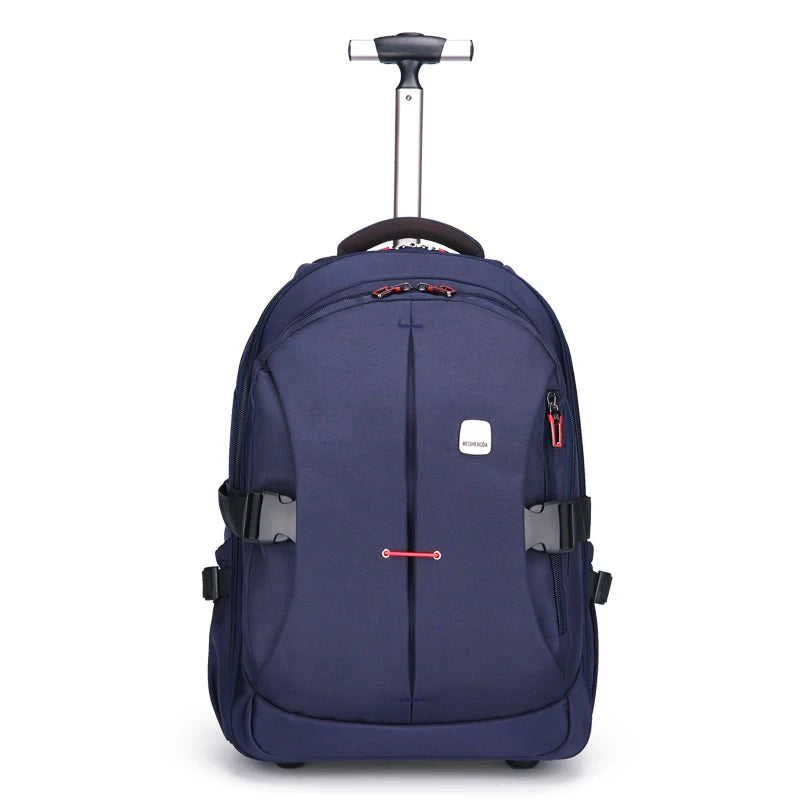 Rolling backpack with wheels, travel bag, travel luggage business computer bag, large capacity backpack