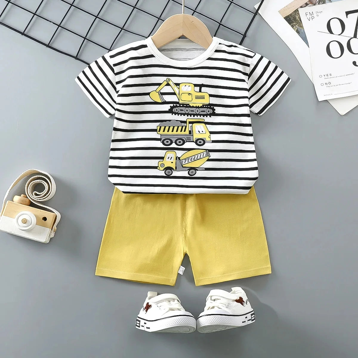 0-3year Old Baby boys Clothes set Outfits Summer Short Sleeved T-shirt Sets Toddler Costume Printed Cartoon Cute boys Suits