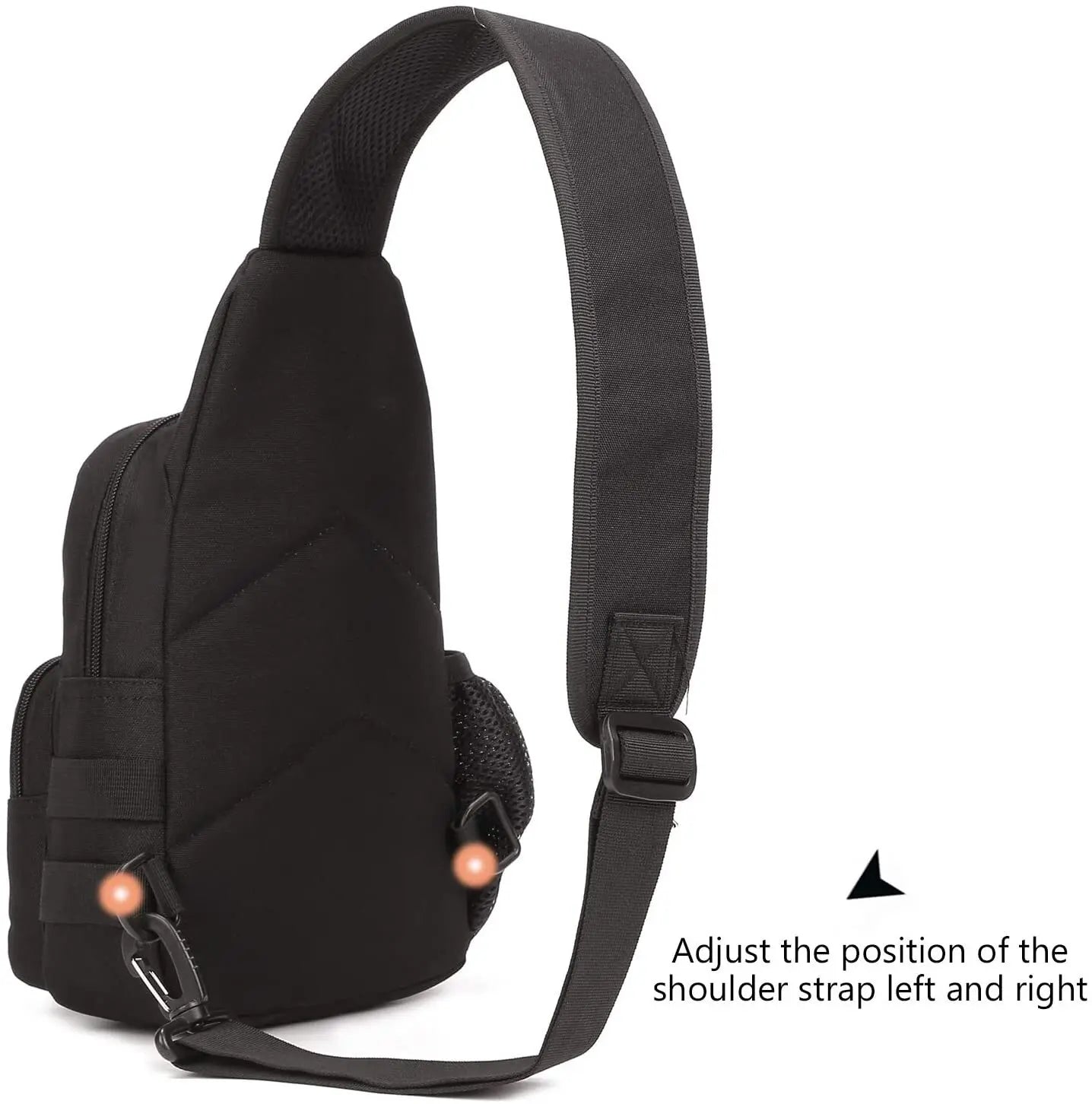 Tactical Sling Crossbody Backpack with Water Bottle Holder, MOLLE EDC Shoulder Sling Chest Bags for Travel Walk