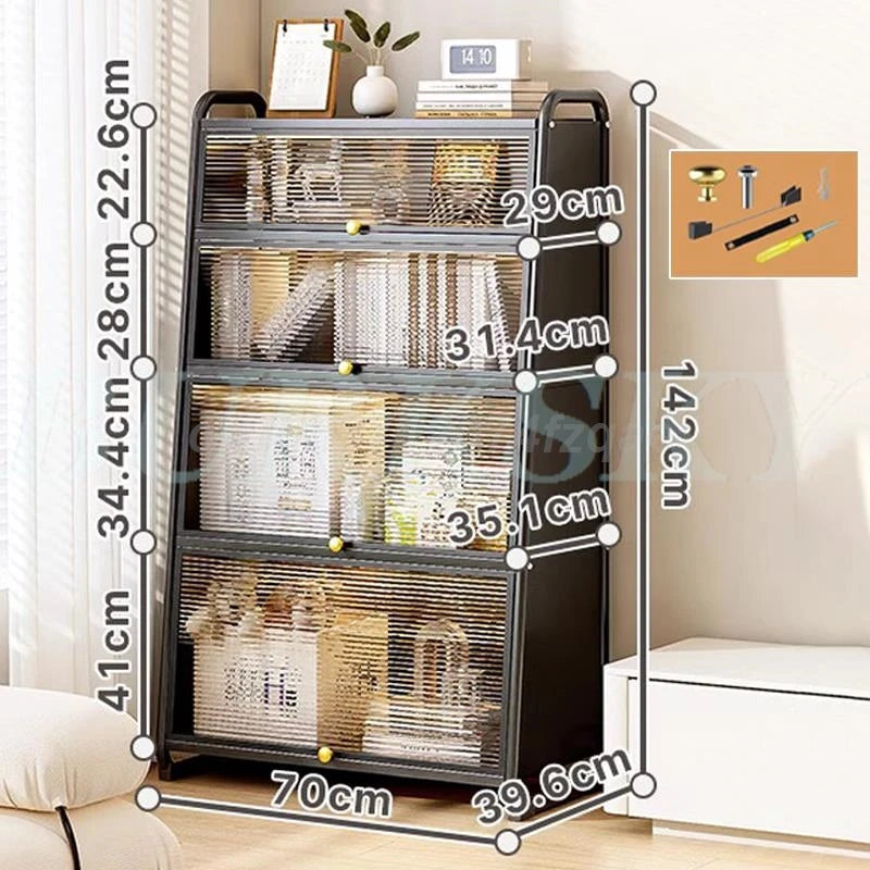 Bathroom Storage Floor to Floor, Waterproof Cabinet, Multi-Layer Storage Rack with Door
