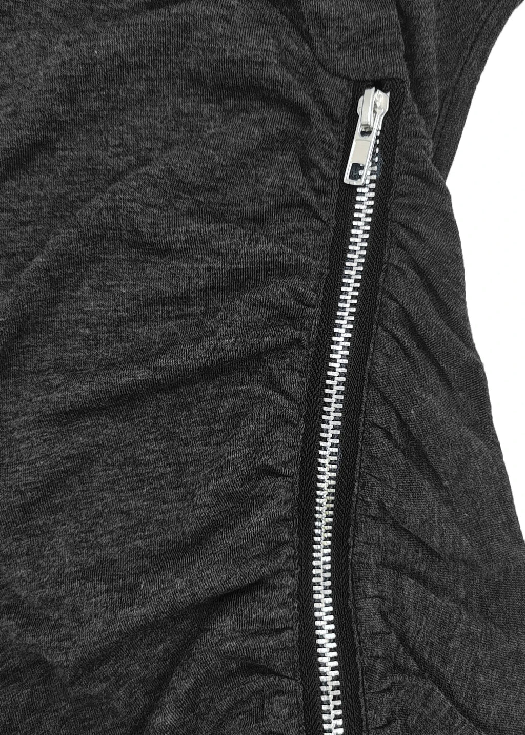 Plus Size Sleeveless Tank Top with Fishnet Neckline,Zipper Side Ruched Tunic for Women, Sexy Stretch Top for Night Out, Summer