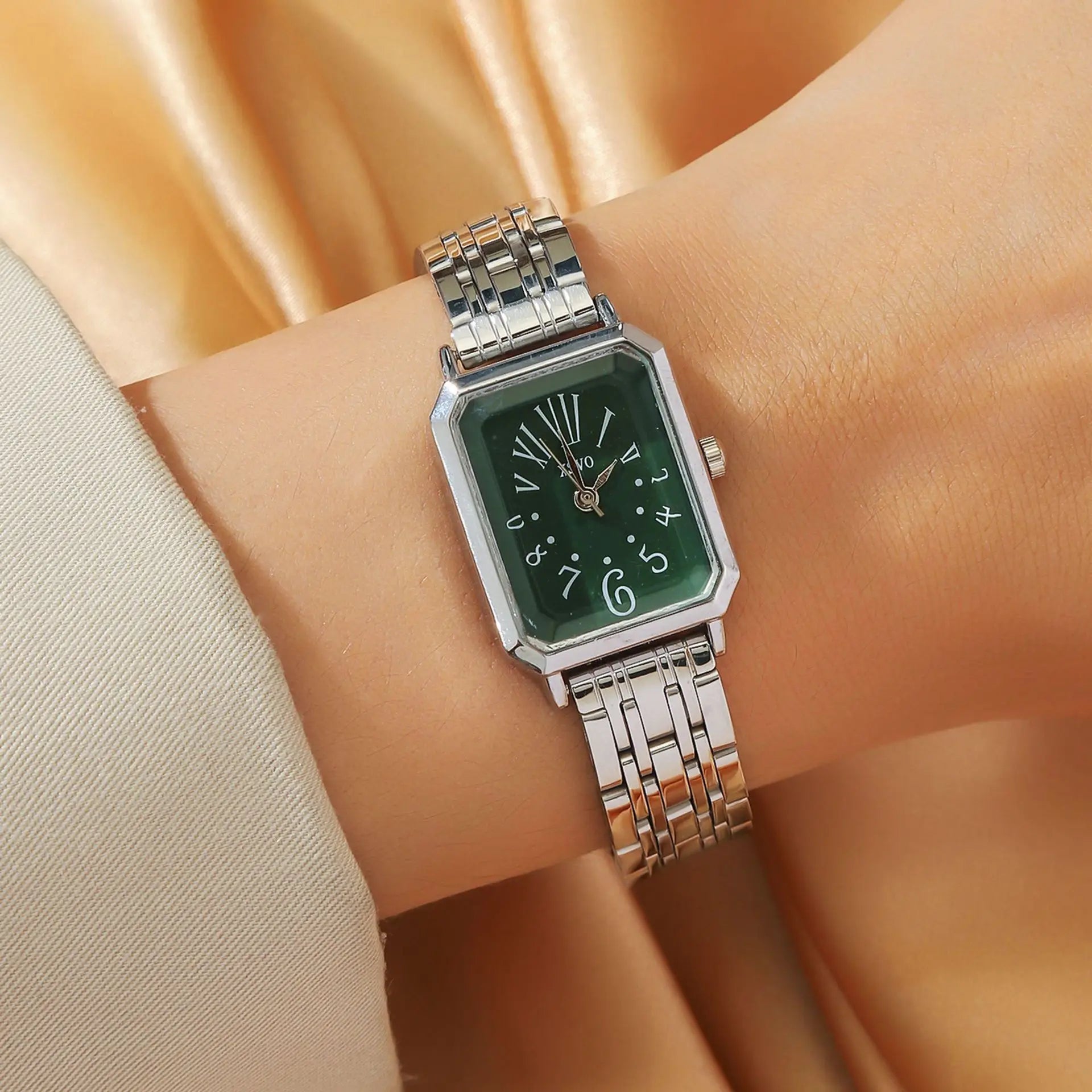 Fashion Women's Watches Casual Rectangular Dial Ladies Mechanical Watches Clock
