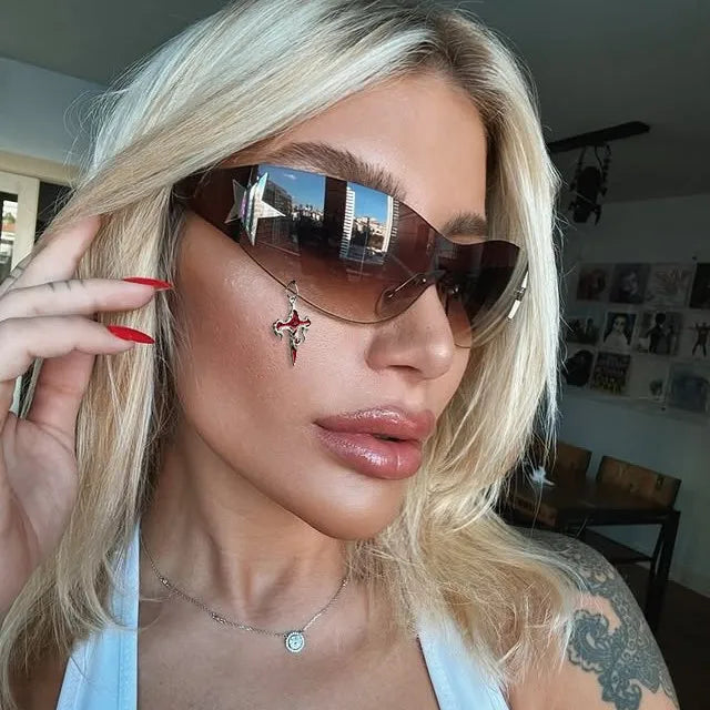 Pearl earrings water drop Designer sunglasses personalized niche sunglasses cat eye glasses for men and women