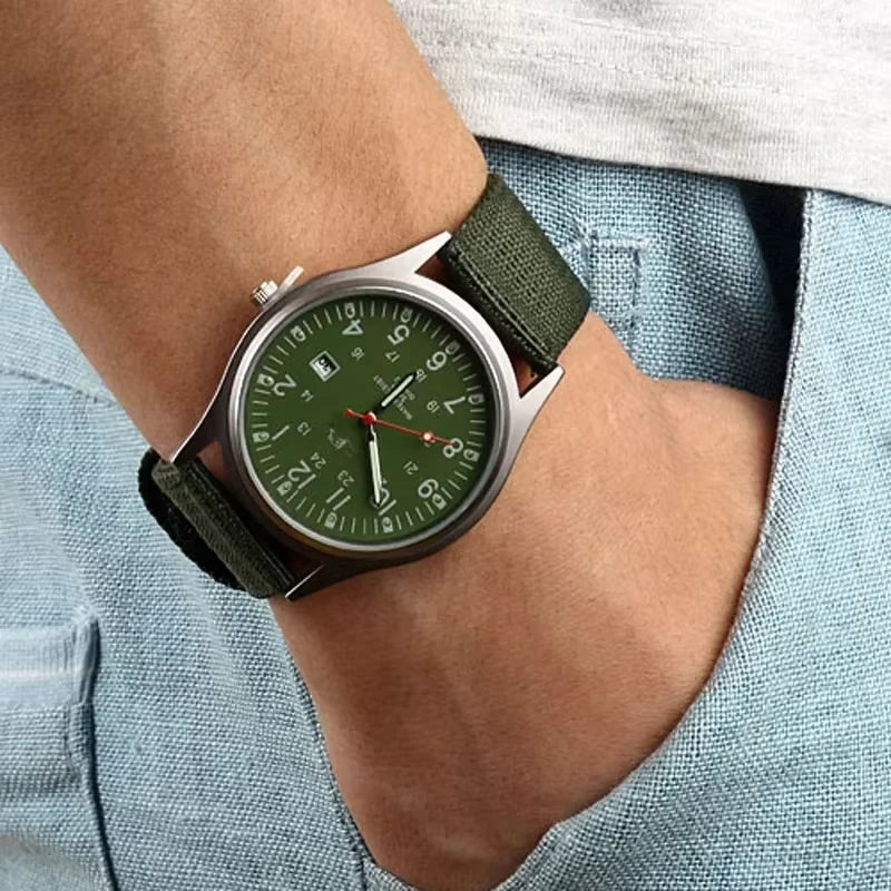 Mens Watches Luminous Hands Clock Luxury Military Sports Date Quartz Wristwatch Men Casual Nylon Watch Relogio Masculino