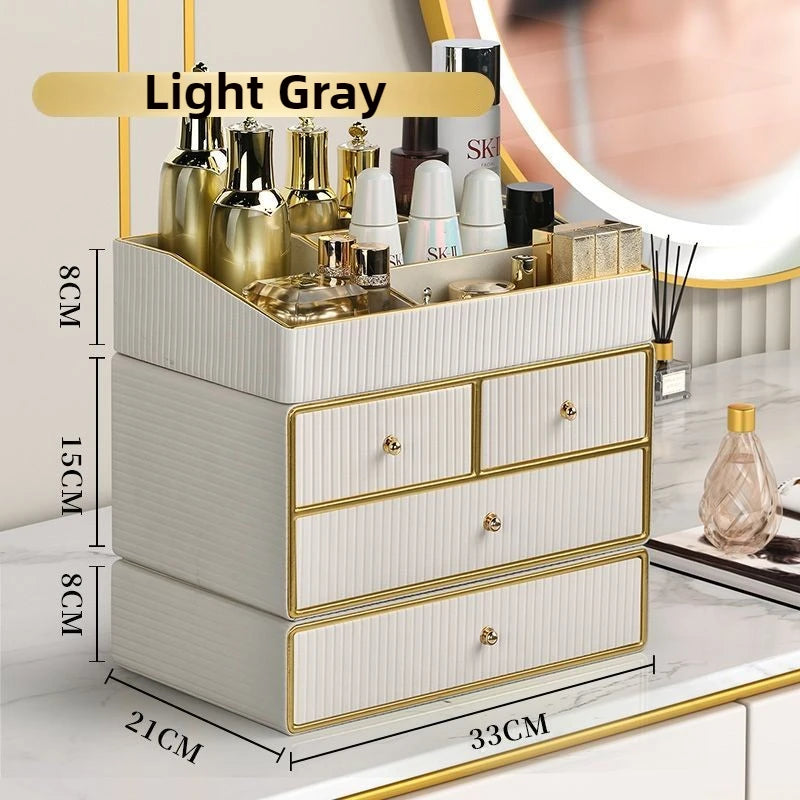 Makeup Box Desktop Large Capacity Skin Care Product Shelf Dustproof Perfume Storage Organizer Removable Cosmetics Storage Box