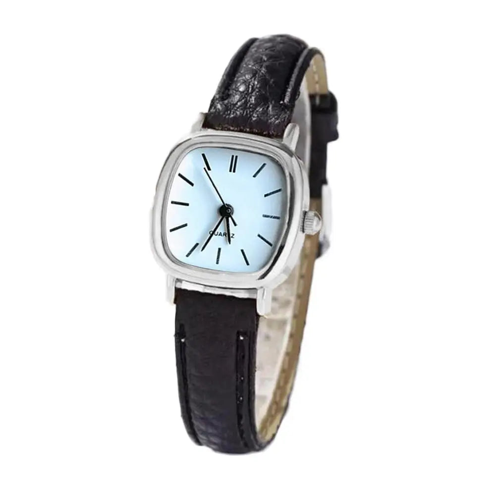 Women Watches Vintage Small Dial Watch PU Leather Strap Quartz Wrist Watch Clock Men Women Casual Simple Watch