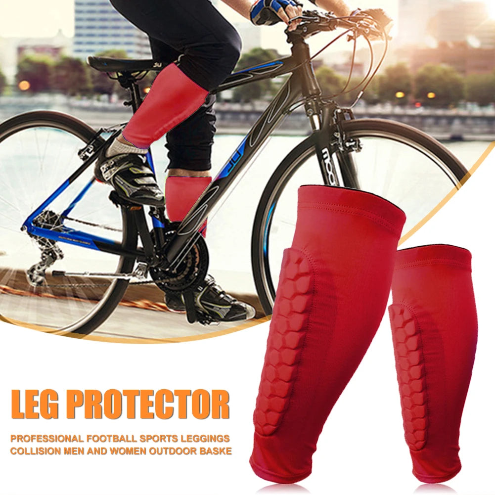 1-2pc Honeycomb Lower Leg Guards Anti-collision Outdoor Sport Leg Protective Gear Sweat-absorbing Quick-drying Workout Accessory