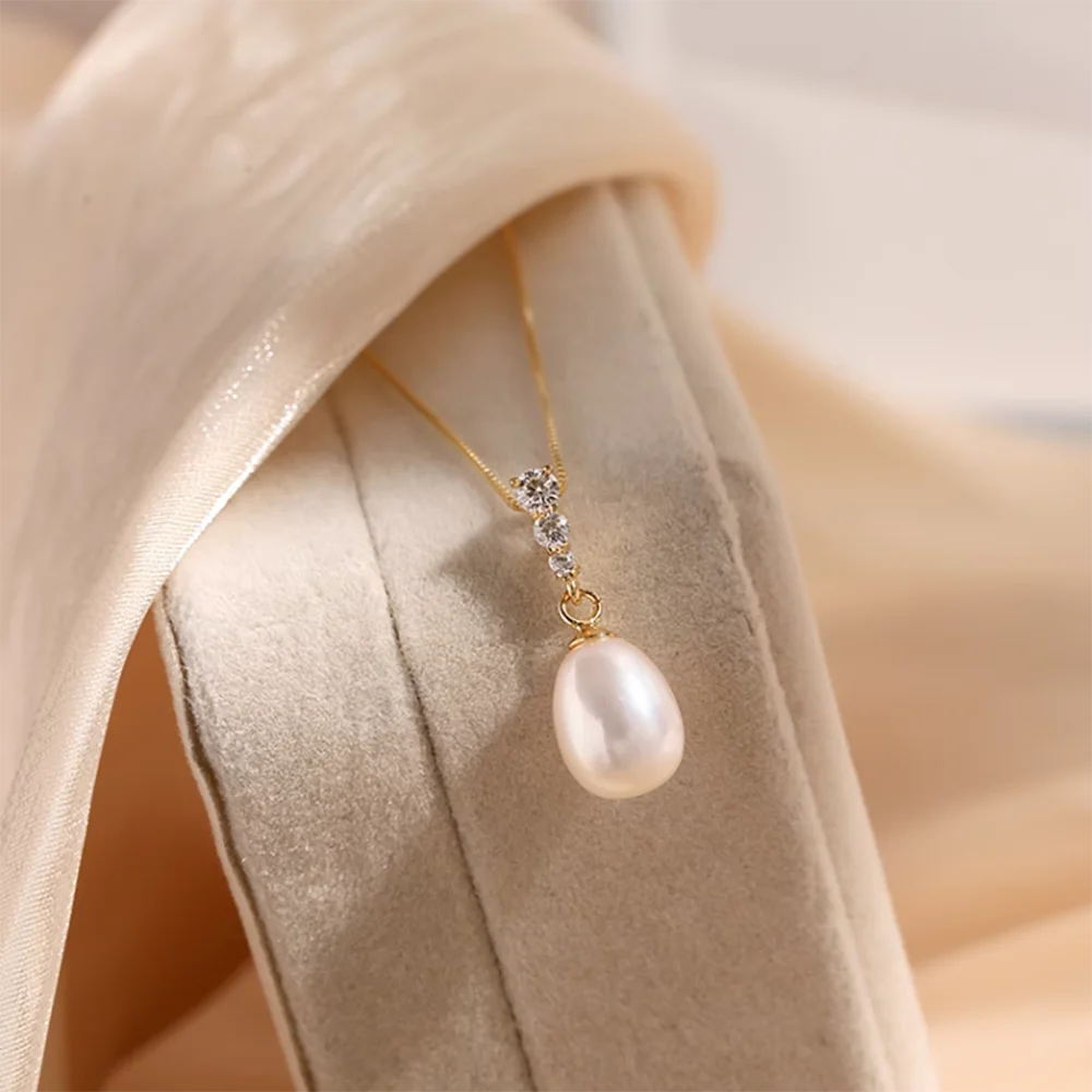 925 Silver Chains Original Certified Moissanite Necklace for Women 18k Gold Plated Pearl Pendant Necklaces Jewelry Ships from US