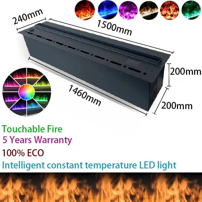 3D Atomized Fireplace with Colorful Steam Flame ECO Smart Home Indoor Decorative Water Vapor Mist Intelligent Electric Fireplace