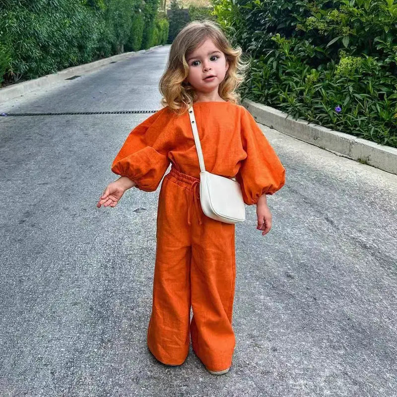 2025 Baby Girl Clothes Sets Autumn Long Sleeve Shirt Tops+ Loose Pants Fashion Children's Kids Girls Clothing Outfits 1-8Years