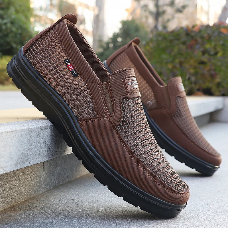 Men's Fashionable Solid Woven Knitted Running Shoes - Lightweight, Breathable and Non-Slip - Perfect Sports Shoes for Outdoor Ad