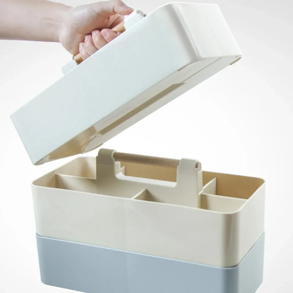 Desk Organizer, Desk Storage Box, Cosmetics Stationery Finishing Box, Multi-functional Detachable Compartment